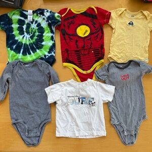 Colorful Kids Onesies and T-Shirt Set